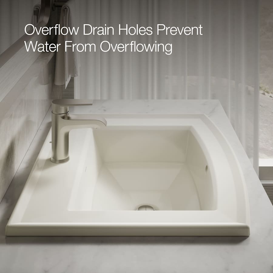 Archer 22-5/8" Drop In Bathroom Sink with 1 Hole Drilled and Overflow