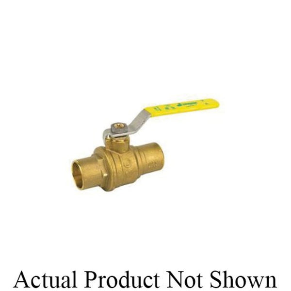 2-Piece Ball Valve, 2-1/2 in, C, Full Port, Brass Ball, Brass