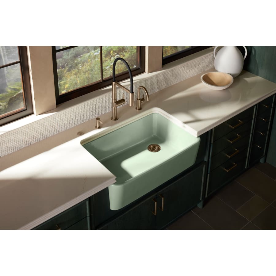 Whitehaven 35-11/16" Self-Trimming Farmhouse Single Basin Enameled Cast Iron Kitchen Sink