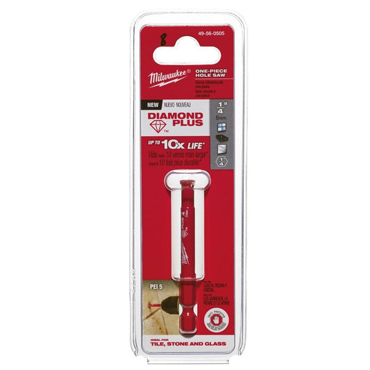 Diamond Plus™ 1-Piece Continuous Grit Edge Hole Saw, 1/4 in Dia, Diamond Cutting Edge