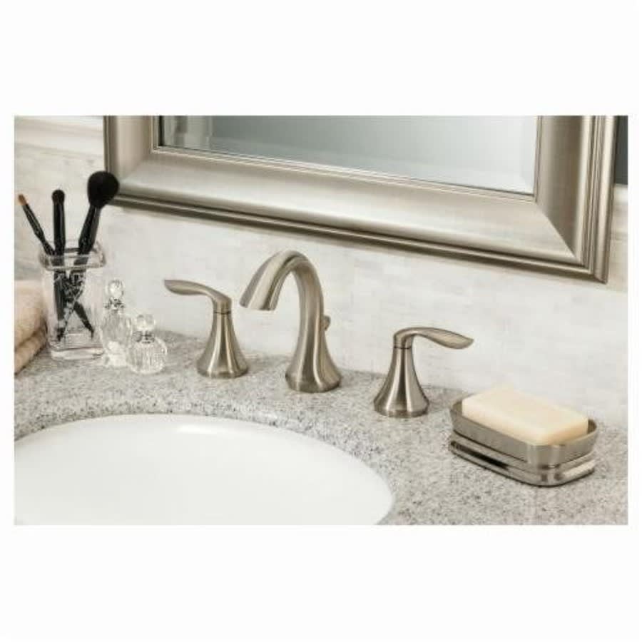 Eva™ Widespread Lavatory Faucet, ADA, 2 Handle, 3-Hole, 1.2 gpm, Brushed Nickel