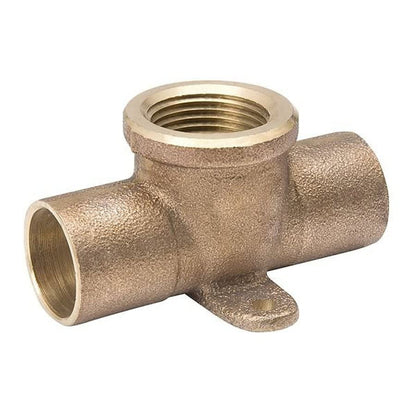 Tee, 1/2 in, C x C x FNPT, Copper