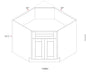 Corner Sink Base - 42"W x 34- 1/2"H x 24"D