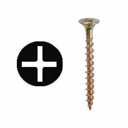 Wood Racket Screw, #6, 1 in L, Phillips Drive, Zinc Plated