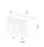Vanity Sink Base Cabinet with Drawers Right - 42"W * 34- 1/2"H * 21"D