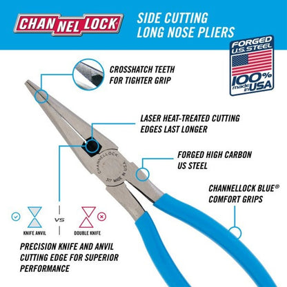 8 in Long Nose Plier, Side Cutter