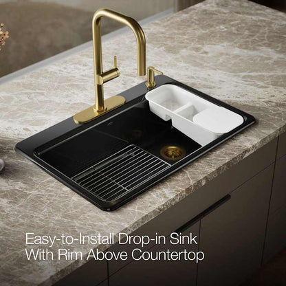 Riverby 33" Single Basin Top-Mount Enameled Cast-Iron Kitchen Sink