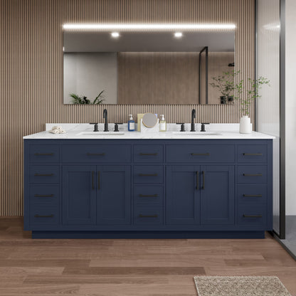 Beckett Double Bathroom Vanity with Toe Kick - 84W x 35H x 22D
