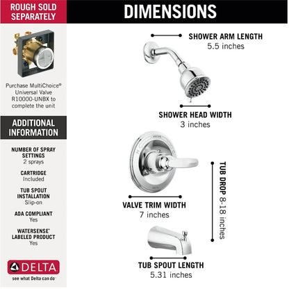 Foundations Monitor 13 Series Single Function Pressure Balanced Tub and Shower Less Rough-In Valve - Limited Lifetime Warranty