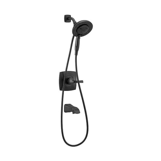 Delta Vesna In2ition Two-in-One Single-Handle 5-Spray Tub and Shower Faucet in Matte Black (Valve Included) 144789-BL-I