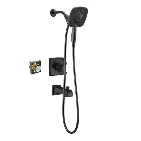 Delta Ashlyn In2ition Single Handle 4-Spray Tub and Shower Faucet 1.75 GPM in Matte Black Valve Included FVS17464-BL-I