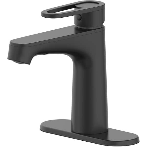 Glacier Bay Kendrick Single Hole Single-Handle Bathroom Faucet in Matte Black HD67958W-6510H