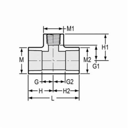 Tee, 1-1/2 x 1/2 in, Socket x FNPT, SCH 40/STD, PVC