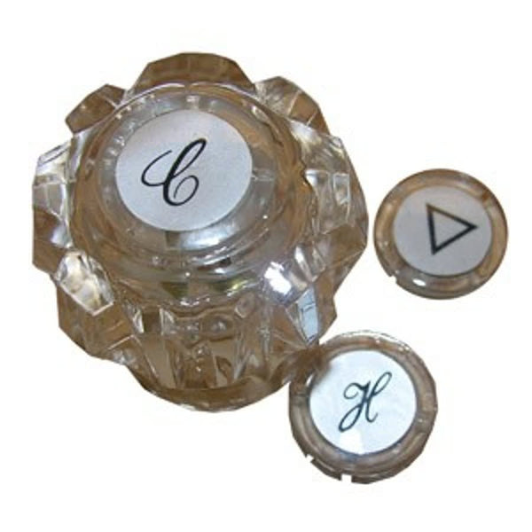 Sterling Hot & Cold Lavatory Handle Kit, Clear