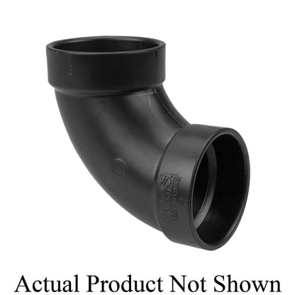 DWV 90 deg Elbow, 4 in, Hub, ABS