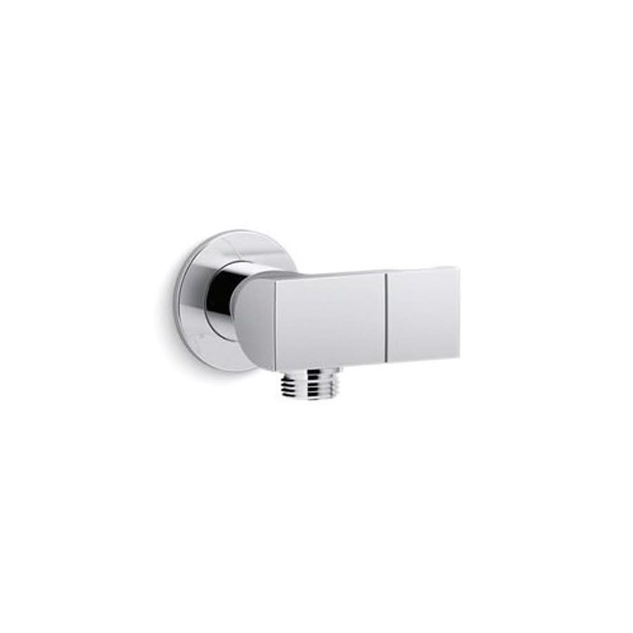 Exhale® Wall Supply Elbow With Check Valve and Bracket, Metal, Polished Chrome