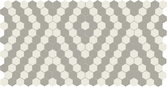 Unglazed Mosaics Ice White/Light Smoke/Diamond Hexagon 1X1 Matte
