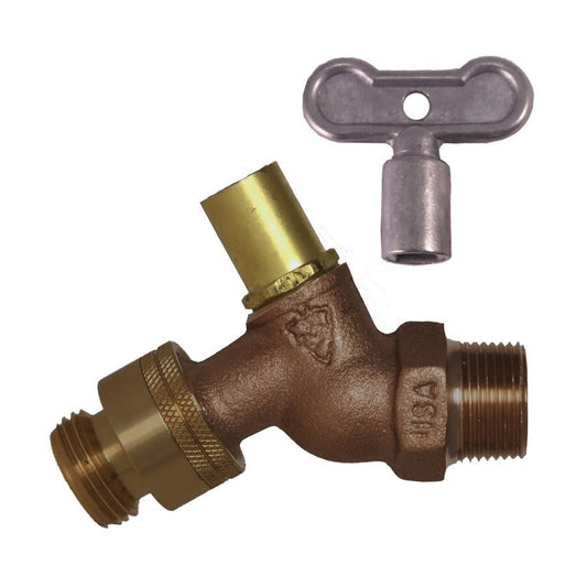 Loose Key Hose Bibb, 1/2 in Inlet, MNPT, Rough Bronze