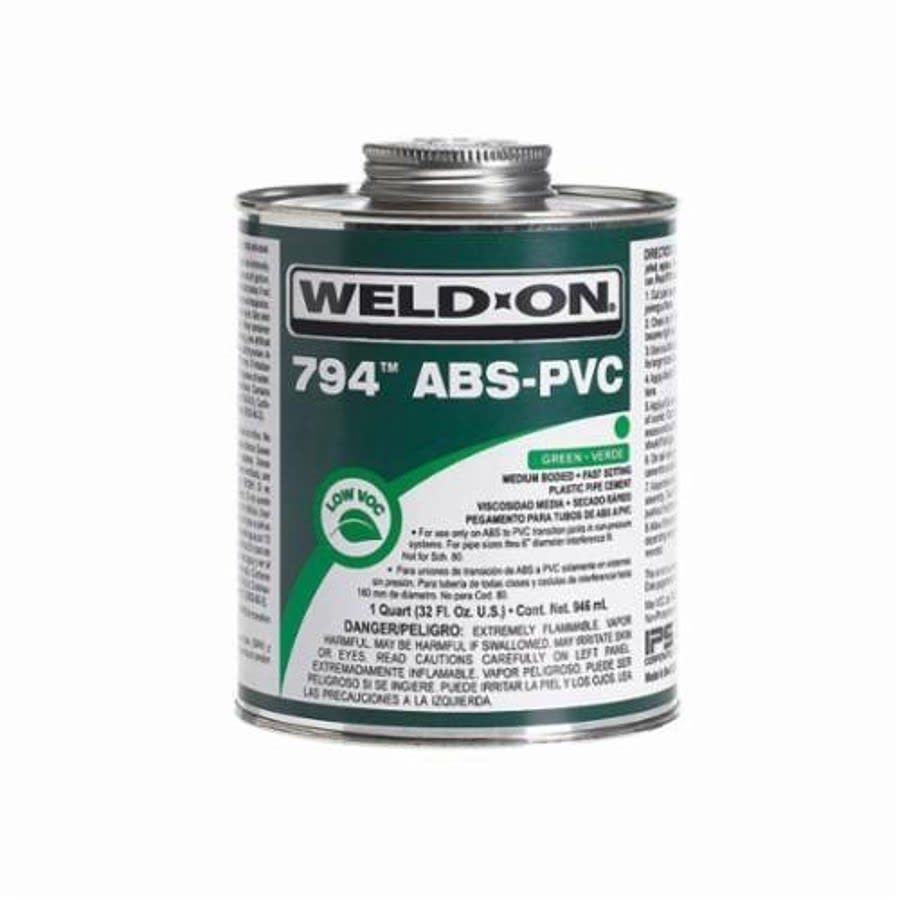 794™ Medium Body Cement, 1 pt, Green, For PVC - ABS Transition