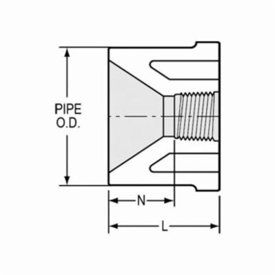 Bushing, 3 x 2 in, Spigot x FNPT, SCH 40/STD, PVC