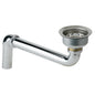 3-1/2 in, Drain Fitting in, Polished Stainless Steel Steel Body Strainer Basket and Offset Tailpiece