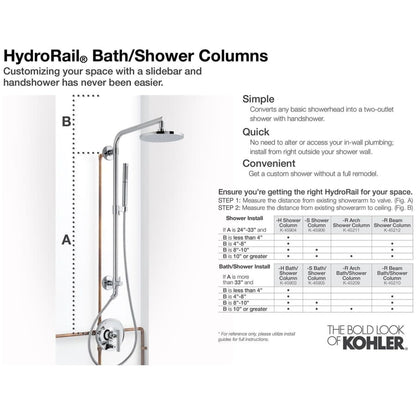 HydroRail Retrofit Shower with Shower Arm