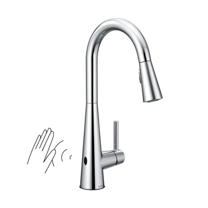 Sleek 1.5 GPM Single Hole Pull Down Kitchen Faucet with MotionSense