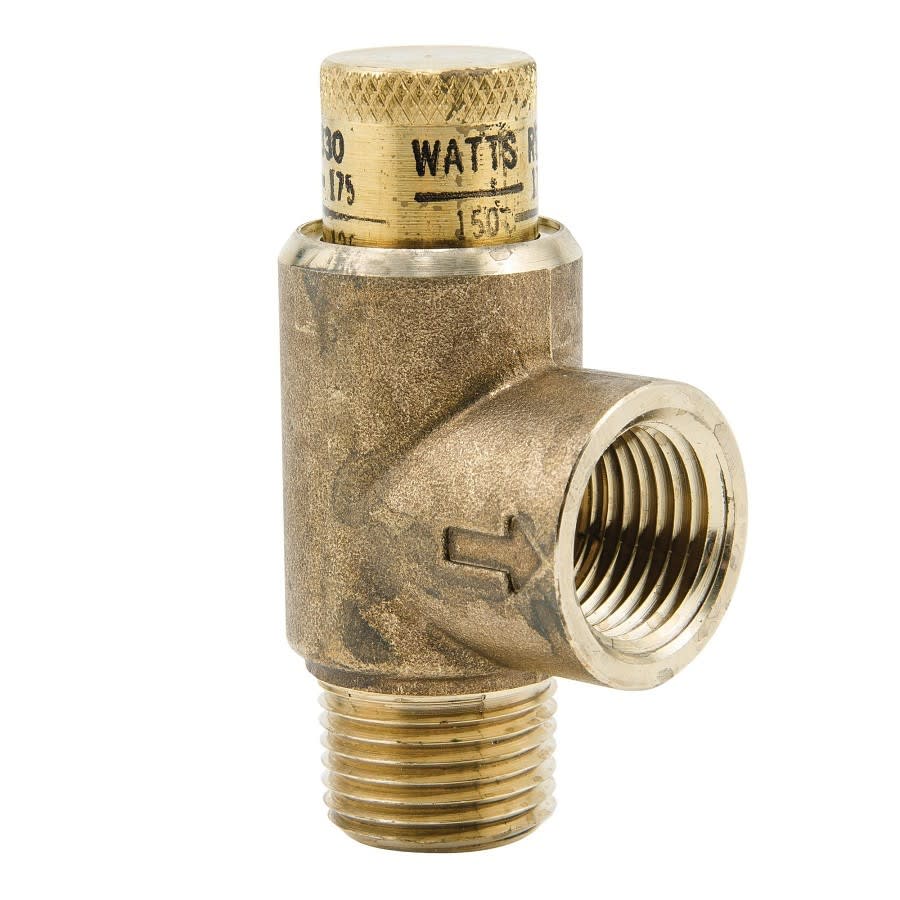 Pressure Relief Valve, 1/2 in, MNPT x FNPT, Brass