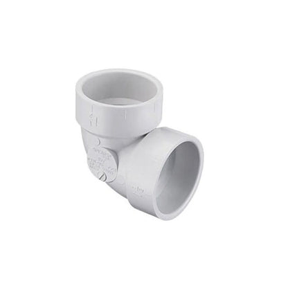 90 deg Vent Elbow, 4 in, Hub, DWV, PVC