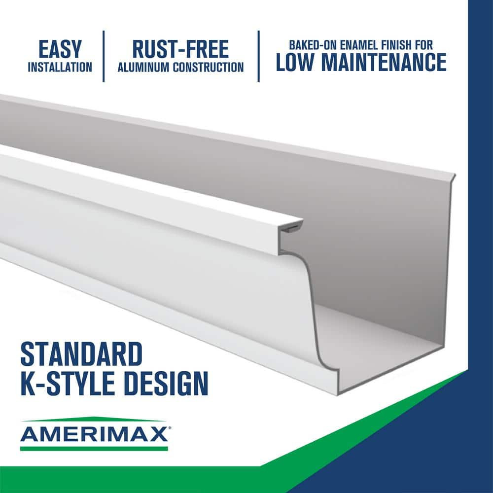 5 in. x 16 ft. White Aluminum K-Style Gutter