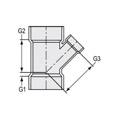 Wye, 10 x 8 in, Hub, DWV, PVC