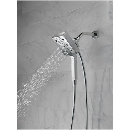 Universal Showering Rectangular 2.5 GPM Multi Function 2-in-1 In2ition Shower Head and Hand Shower with H2Okinetic and MagnaTite Technology