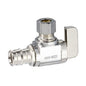 Quarter Turn Angle Stop, 1/2 x 3/8 in, Expansion PEX x Comp, Chrome