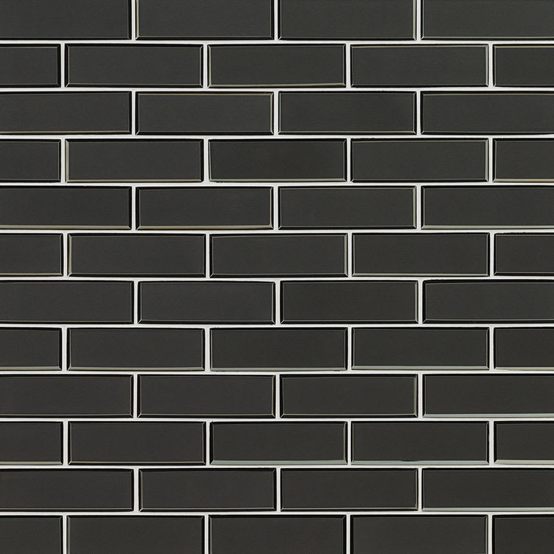 Metallic Gray Bevel Subway Tile