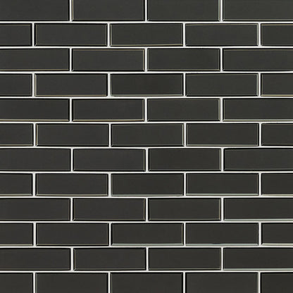 Metallic Gray Bevel Subway Tile