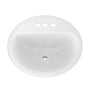 Rockaway 19" Circular Vitreous China Drop In Bathroom Sink with Overflow and 3 Faucet Holes at 4" Centers