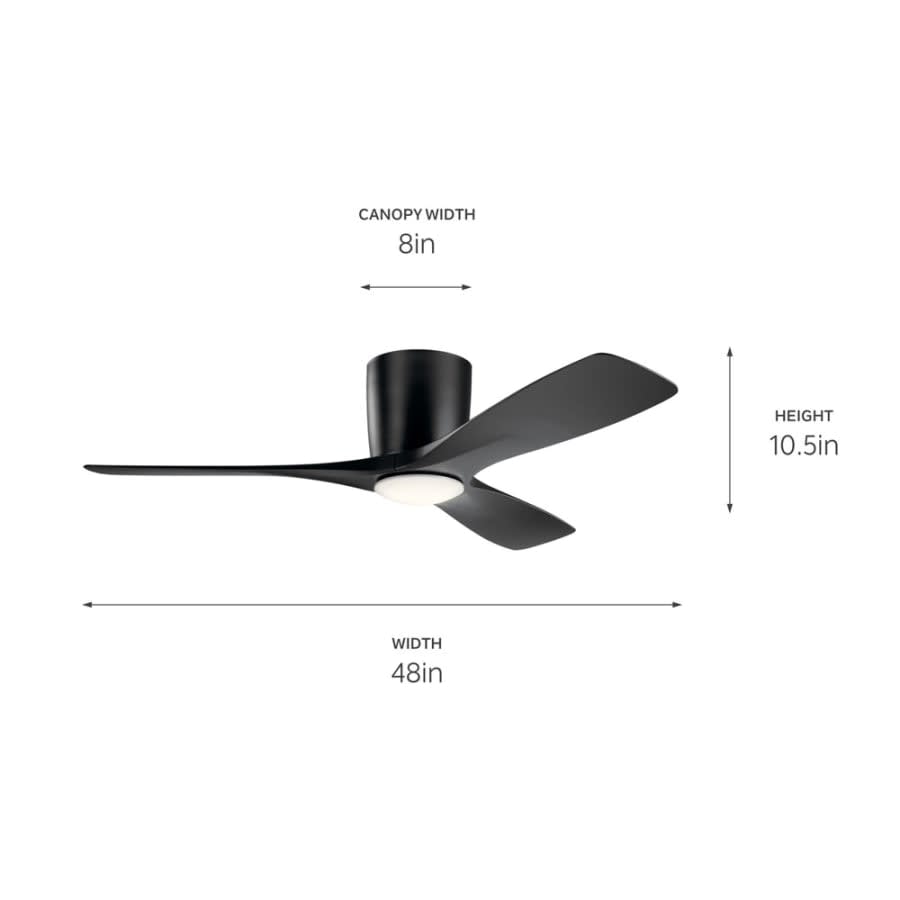 Volos 48" 3 Blade Hugger Indoor Ceiling Fan - Wall Control Included