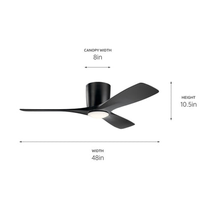 Volos 48" 3 Blade Hugger Indoor Ceiling Fan - Wall Control Included