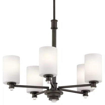 Joelson 24" Wide 5 Light Shaded Chandelier