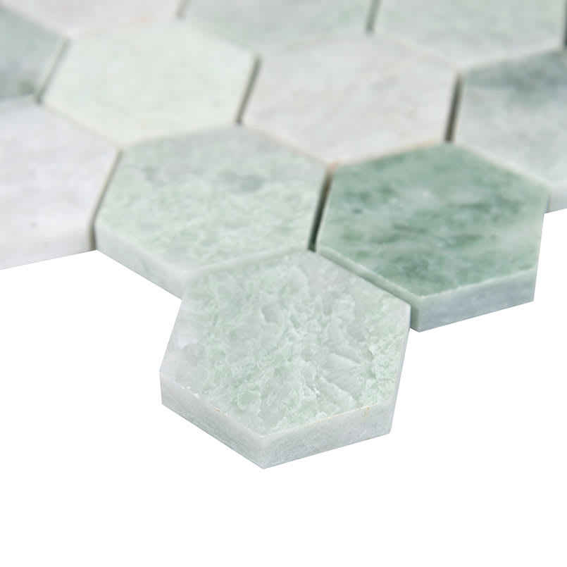 Icelandic Green 2" Hexagon Mosaic Tile