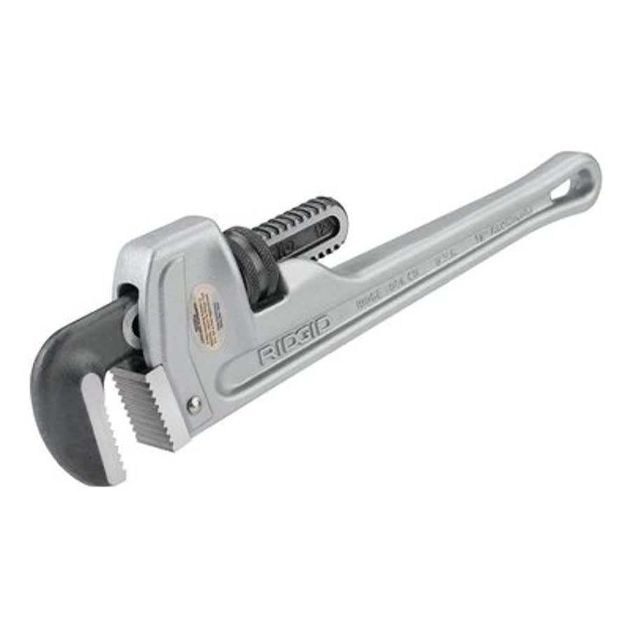 Straight Pipe Wrench, 6 in, Floating Forged Hook Jaw, Aluminum Handle