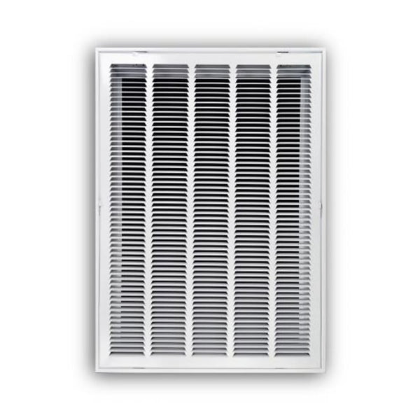 Stamped Removable Face Sidewall Return Filter Grille, 20 x 30 in, 1/2 in Spacing, 2 in Filter, Steel, White