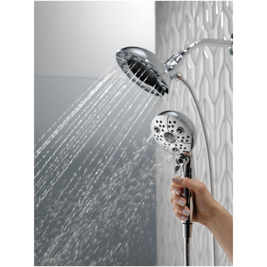 Universal Showering Round 1.75 GPM Multi Function 2-in1 In2ition Shower Head and Hand Shower with Touch Clean, H2Okinetic and MagnaTite Technology