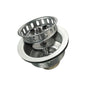 Strainer With Metal Stopper Cut Threads, Stainless Steel, Polished Chrome