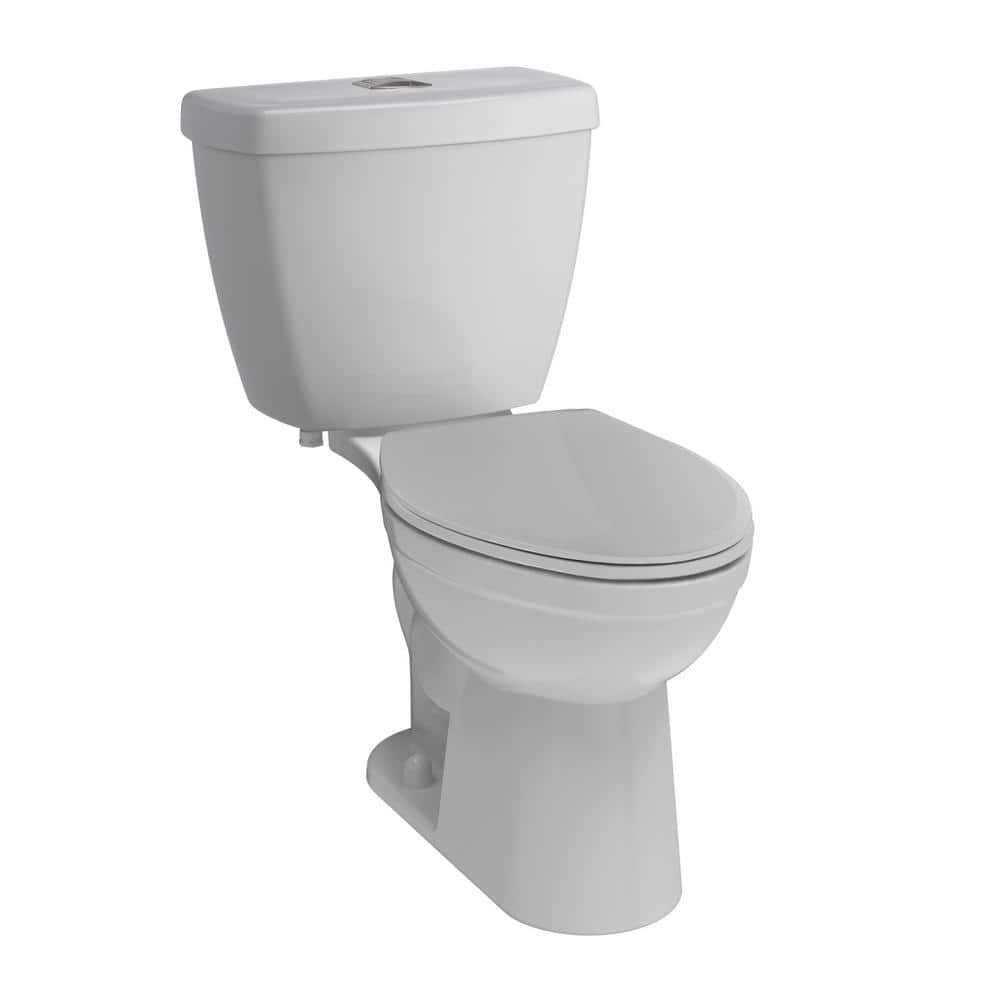 Foundations 2-Piece 1.1 GPF/1.6 GPF Dual Flush Elongated Toilet in White