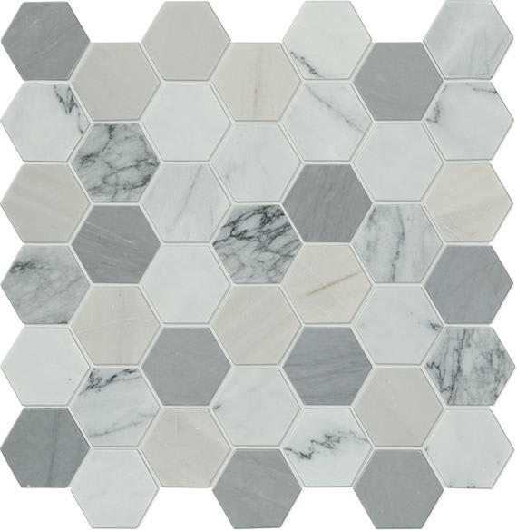 Raine Cirrus Storm Hexagon 2X2 Honed
