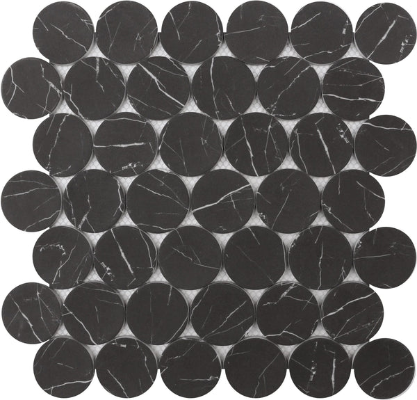 NERO MARQUINA DOTS 12X12 MOSAIC
