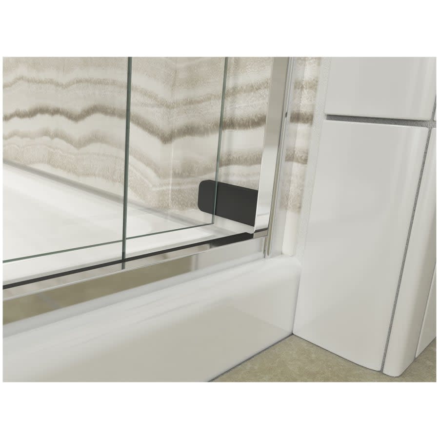 Levity 59-3/4" High x 59-5/8" Wide Sliding Frameless Tub Door with Clear Glass