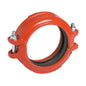 Rigid Coupling, 1-1/4 in, Groove, Ductile Iron, Enamel Painted