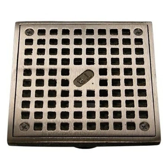 Floor Drain Top, 5 in, Square, Nickel Bronze